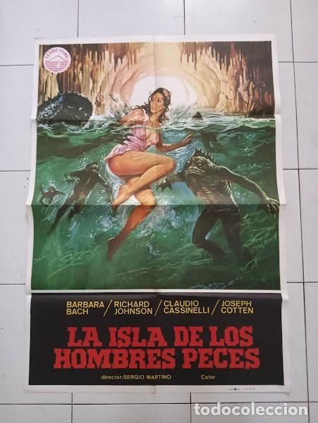 Cine: VKD 1801 LA ISLA DE LOS HOMBRES PECES SERGIO MARTINO BARBARA BACH POSTER ORIGINAL 70X100 ESTRENO