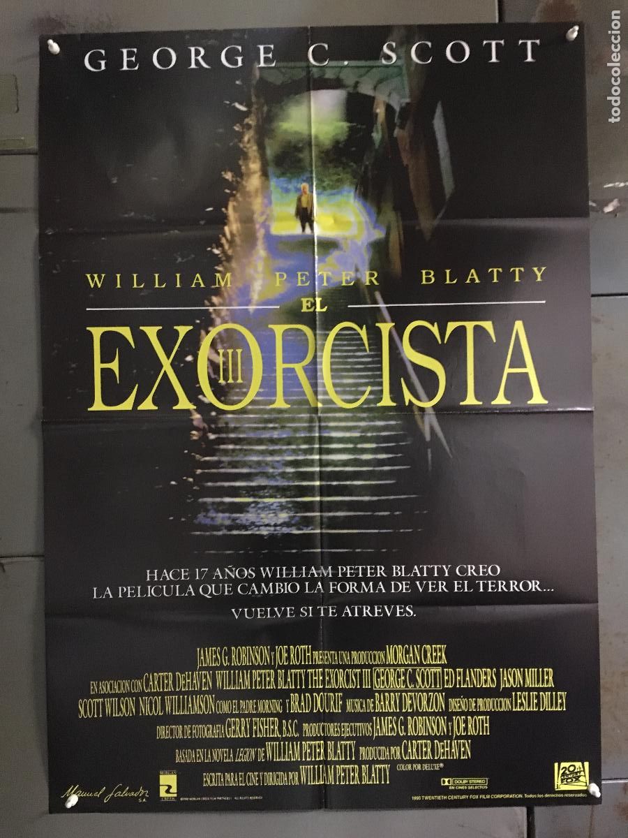 Cine: AER87 EL EXORCISTA 3 GEORGE C SCOTT POSTER ORIGNAL 70X100 ESTRENO