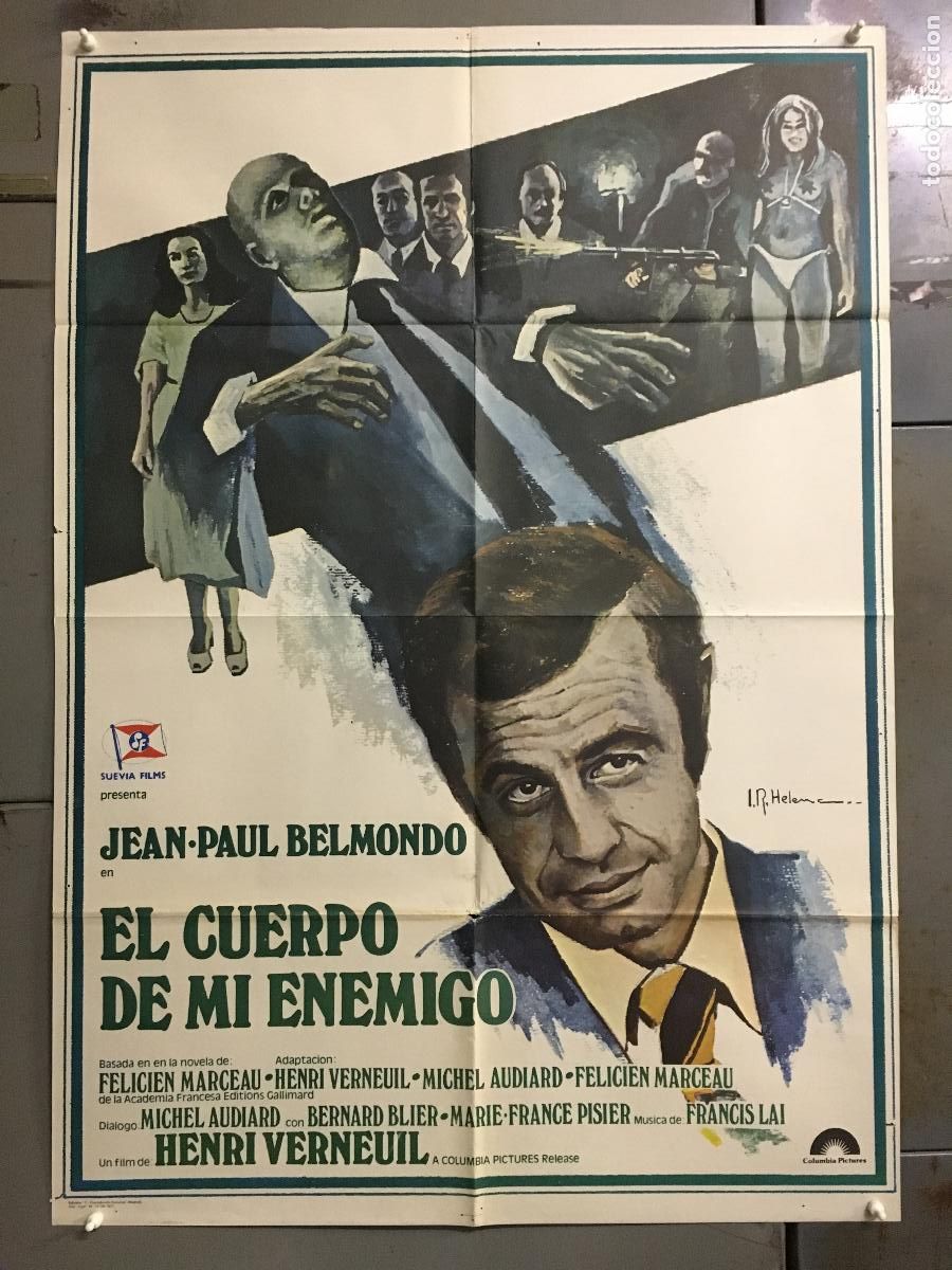 Cin&eacute;ma: AER93 EL CUERPO DE MI ENEMIGO JEAN PAUL BELMONDO POSTER ORIGINAL 70X100 ESTRENO