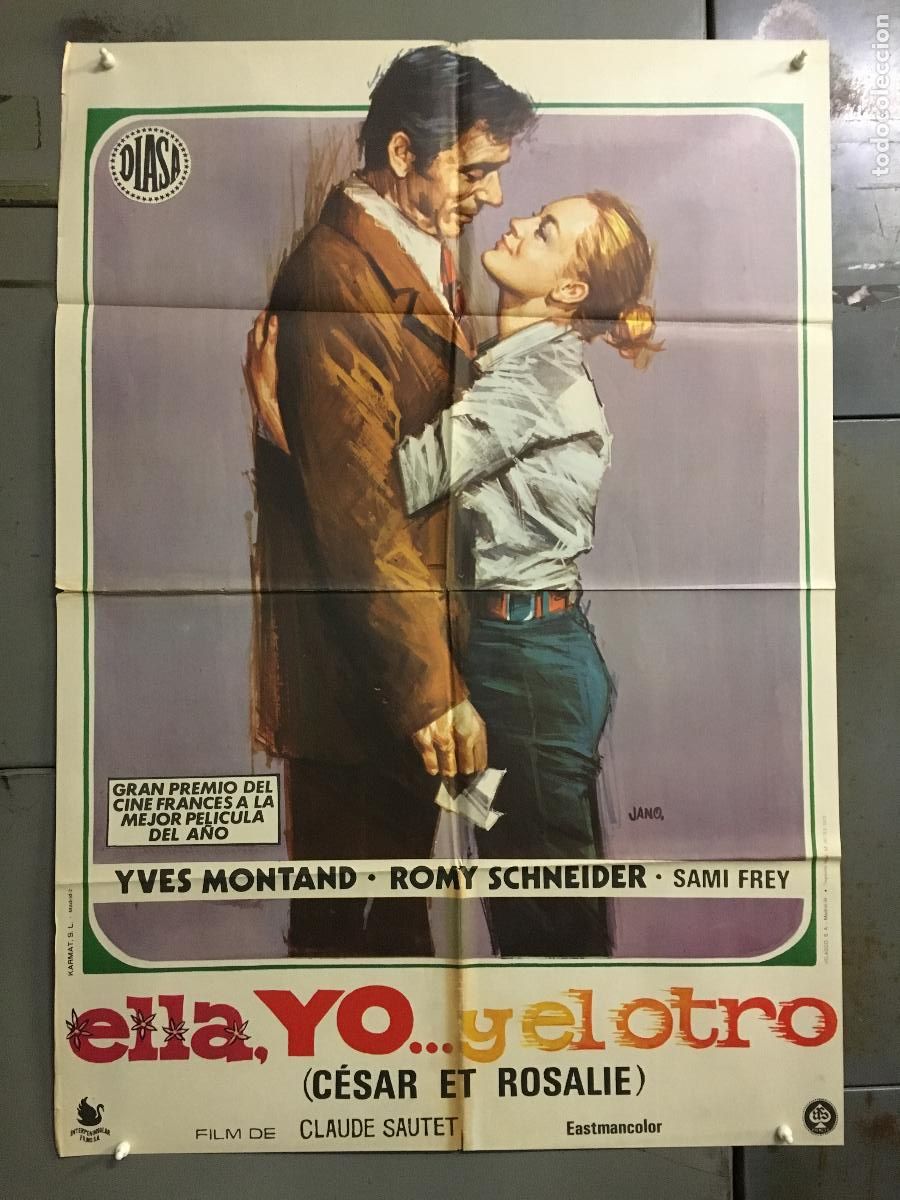 Cinema: AER95 ELLA YO Y EL OTRO ROMY SCHNEIDER YVES MONTAND POSTER ORIGINAL ESTRENO 70X100