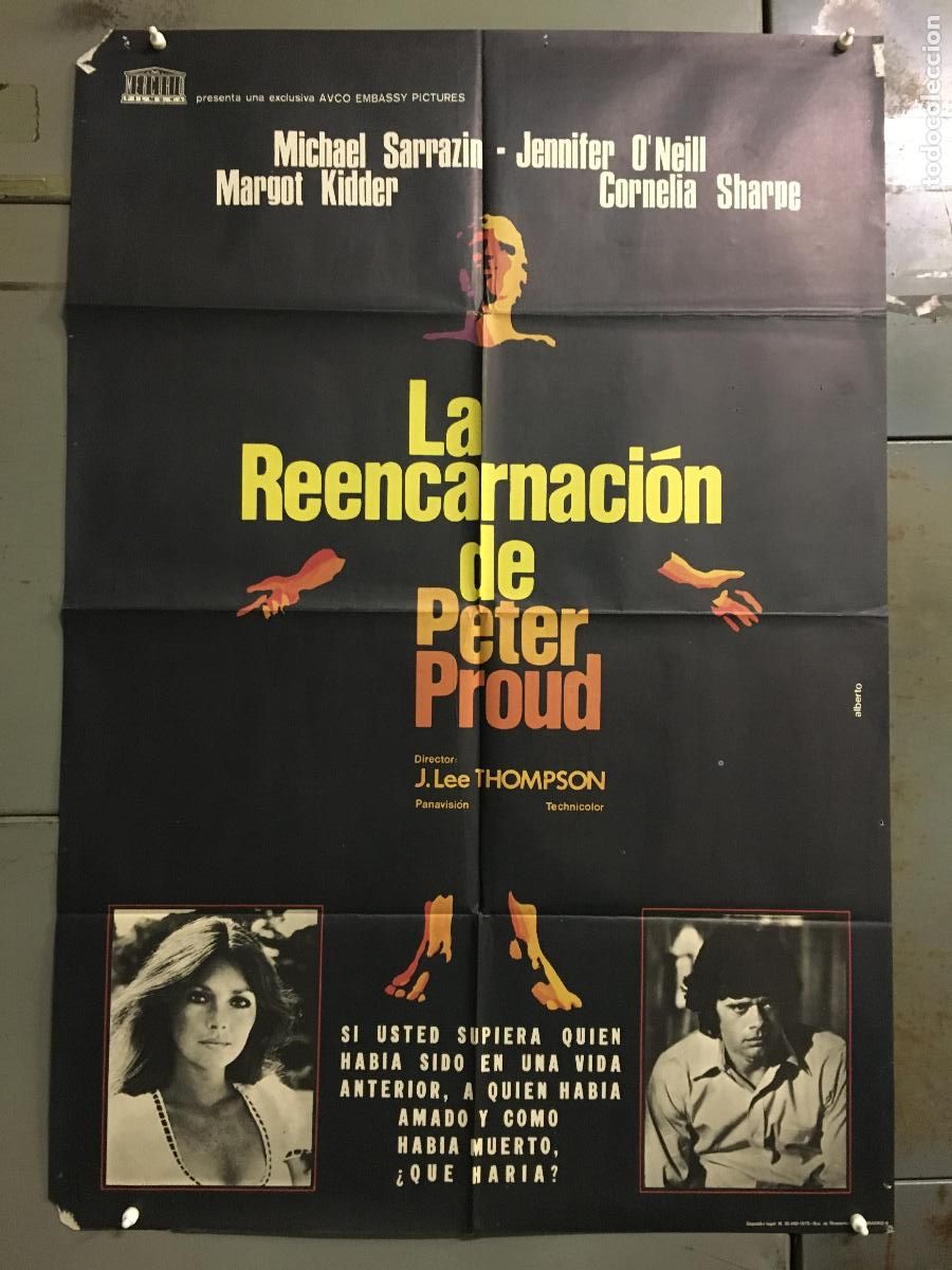 Cinema: AER98 LA REENCARNACION DE PETER PROUD MICHAEL SARRAZIN JENNIFER O'NEILL ORIGINAL 70X100 ESTRENO