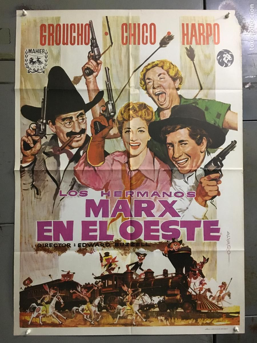 Cine: AES00 LOS HERMANOS MARX EN EL OESTE ALVARO POSTER ORIGINAL 70X100 ESPA&Ntilde;OL R-72