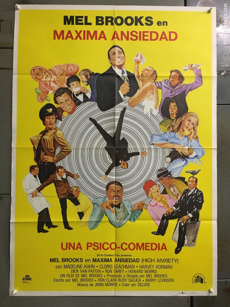 Cinema: AES01 MAXIMA ANSIEDAD MEL BROOKS POSTER ORIGINAL 70X100 ESTRENO