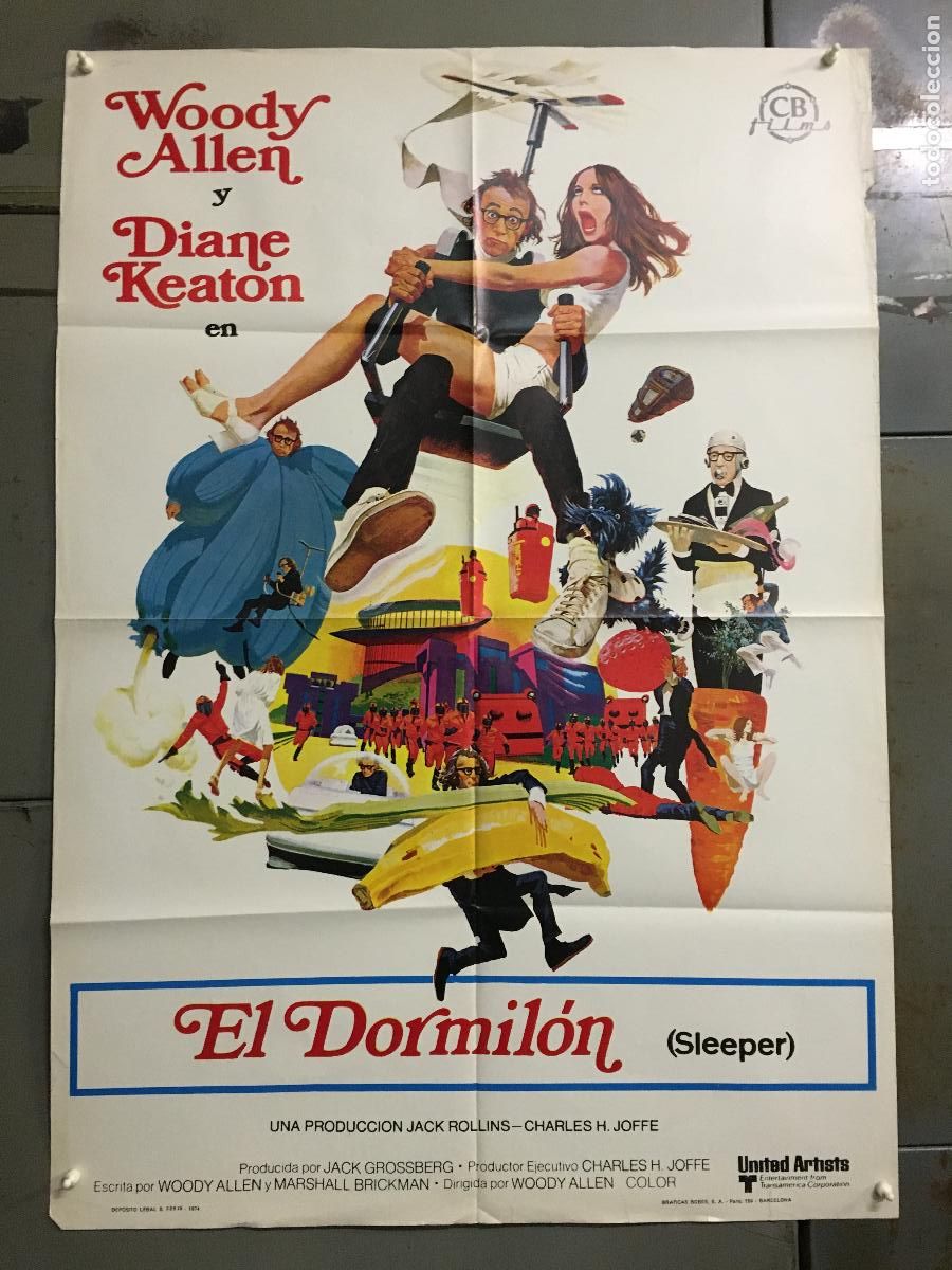 Cine: AES53 EL DORMILON sleeper WOODY ALLEN POSTER ORIGINAL 70X100 ESTRENO raro