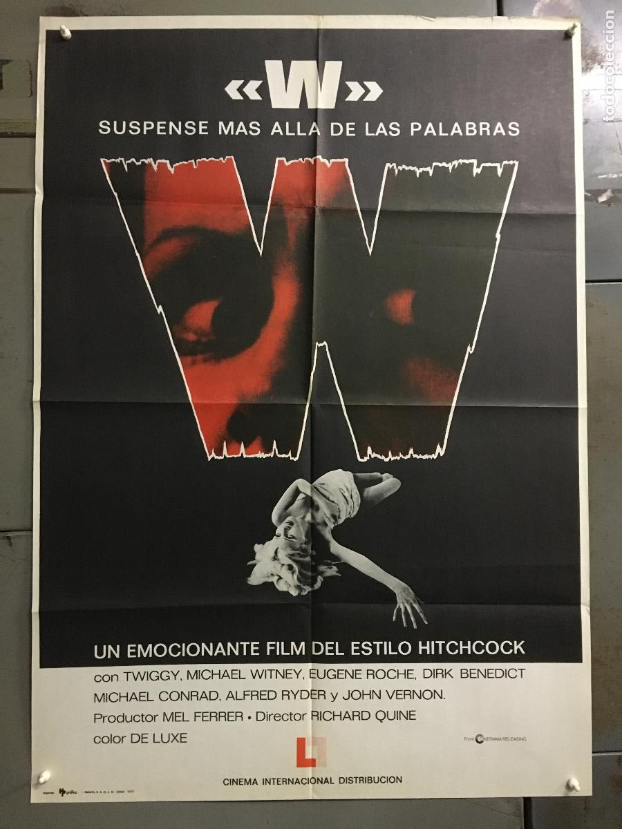 Cin&eacute;ma: AES11 W SUSPENSE MAS ALLA DE LAS PALABRAS TWIGGY DIRK BENEDICT POSTER ORIGINAL 70X100 ESTRENO