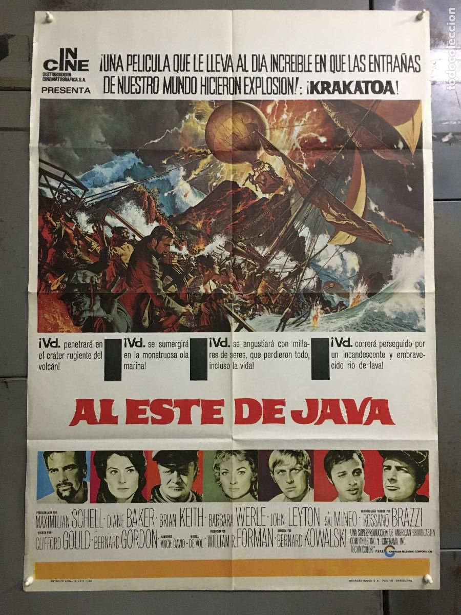 Cin&eacute;ma: AES20 KRAKATOA AL ESTE DE JAVA MAXIMILIAN SCHELL DIANE BAKER SAL MINEO POSTER ORIG 70X100 ESTRENO