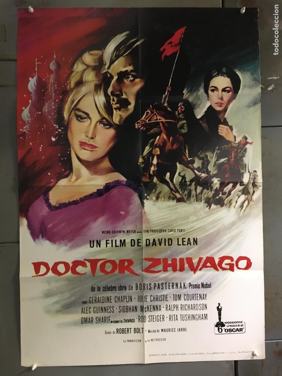 Cinema: AES22 DOCTOR ZHIVAGO DAVID LEAN OMAR SHARIF JULIE CHRISTIE POSTER ORIGINAL 70X100 ESTRENO raro