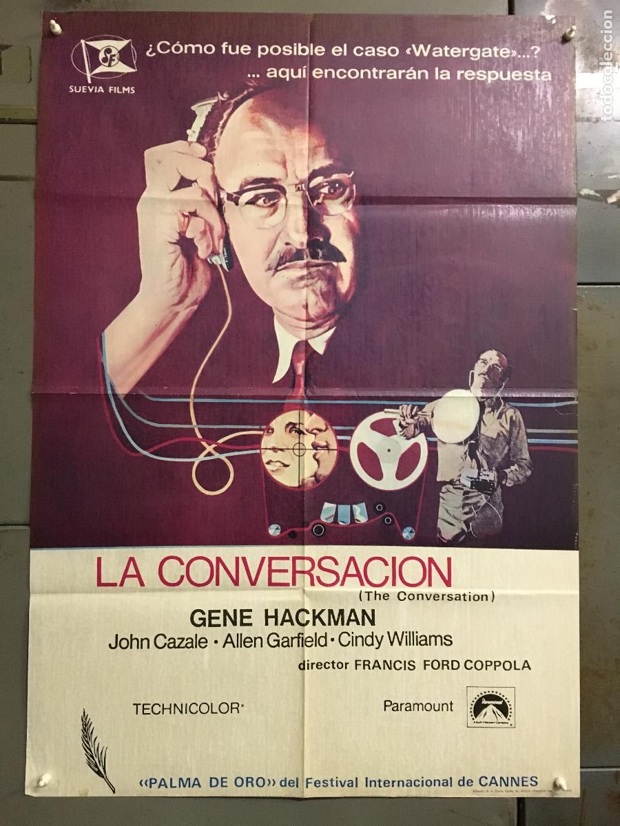 Cinema: AES28 LA CONVERSACION COPPOLA GENE HACKMAN POSTER ORIGINAL 70X100 ESTRENO