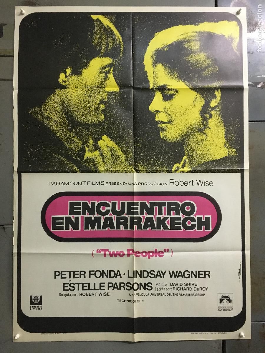 Cine: AES32 ENCUENTRO EN MARRAKECH PETER FONDA LINDSAY WAGNER MAC POSTER ORIGINAL 70X100 ESTRENO