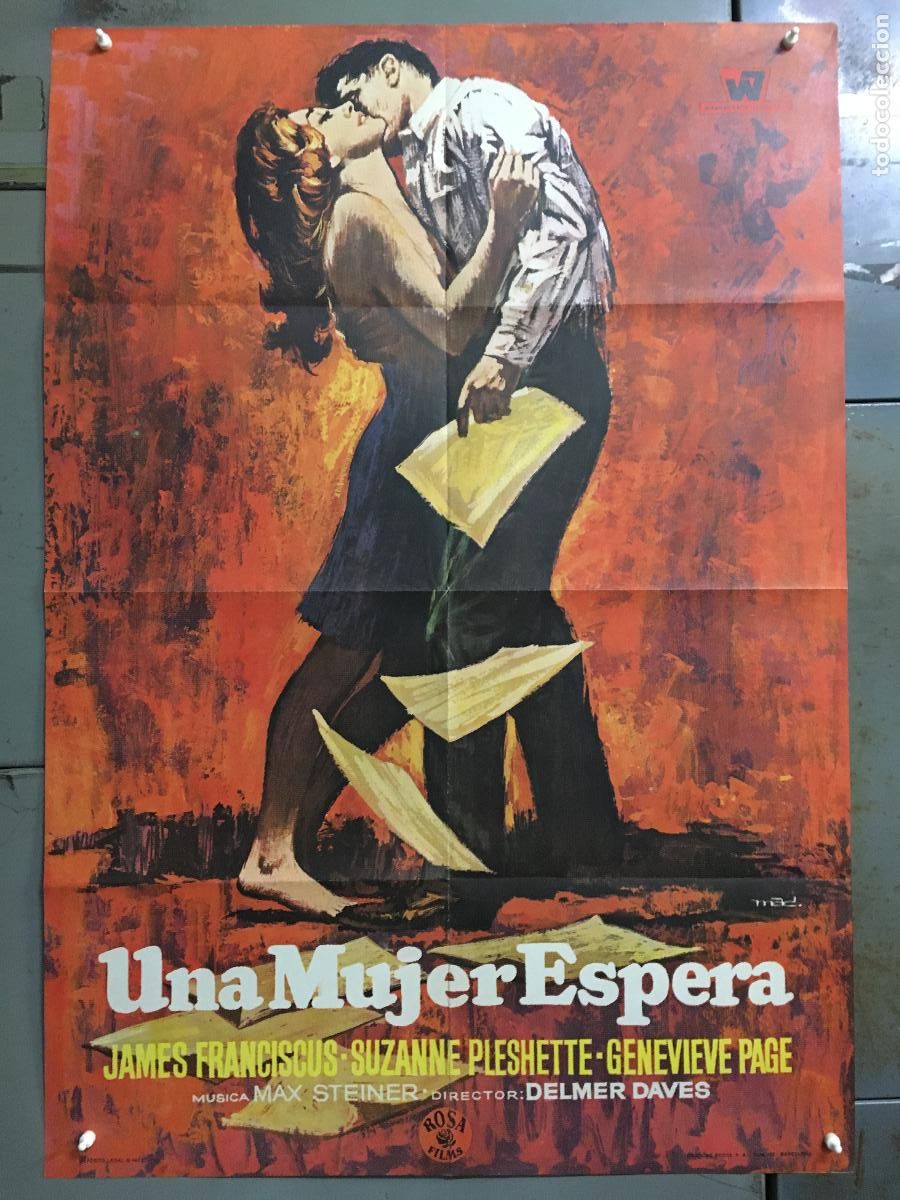 Cin&eacute;ma: AES37 UNA MUJER ESPERA SUZANNE PLESHETTE JAMES FRANCISCUS MAC POSTER ORIGINAL 70X100 ESTRENO