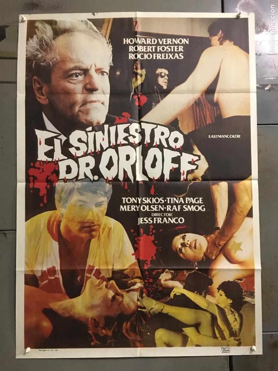 Cinema: AES45 EL SINIESTRO DR. ORLOFF JESUS FRANCO POSTER ORIGINAL 70X100 ESTRENO