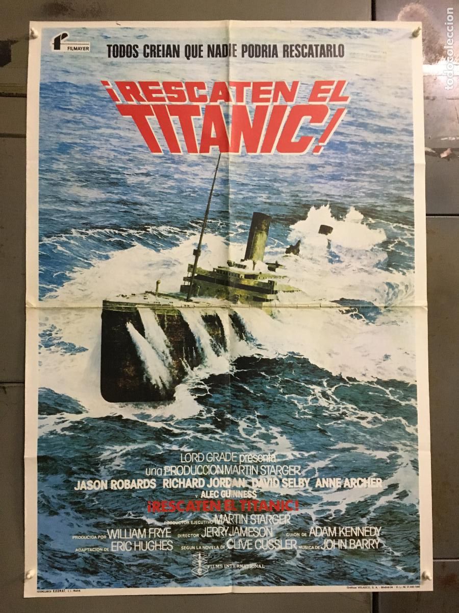 Cinema: AES47 RESCATEN EL TITANIC JASON ROBARDS POSTER ORIGINAL ESTRENO 70X100