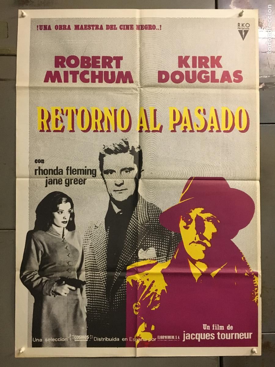 Cinema: AES48 RETORNO AL PASADO ROBERT MITCHUM KIRK DOUGLAS JACQUES TOURNEUR POSTER ORIGINAL 70X100 ESP