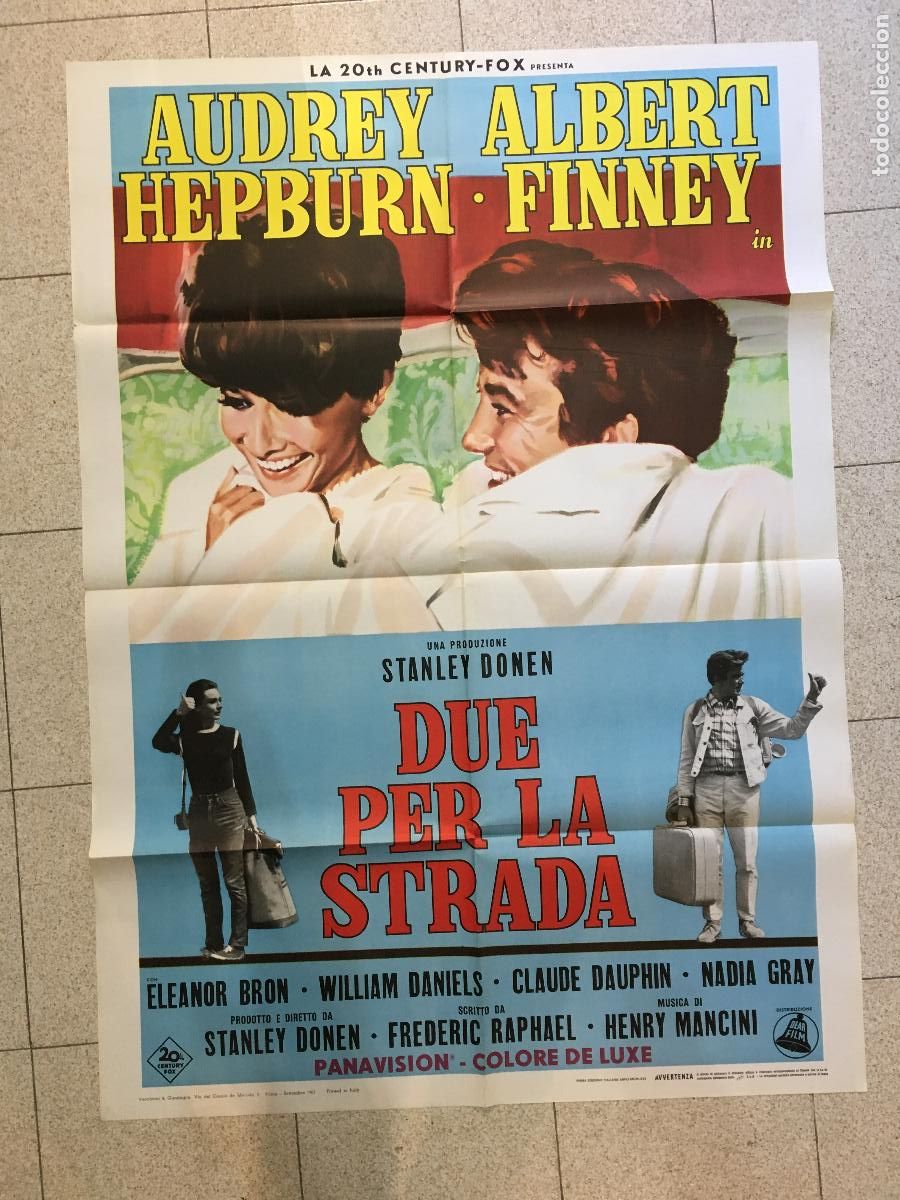Kino: ICJ 007 DOS EN LA CARRETERA AUDREY HEPBURN STANLEY DONEN POSTER ORIGINAL ITALIANO 100X140