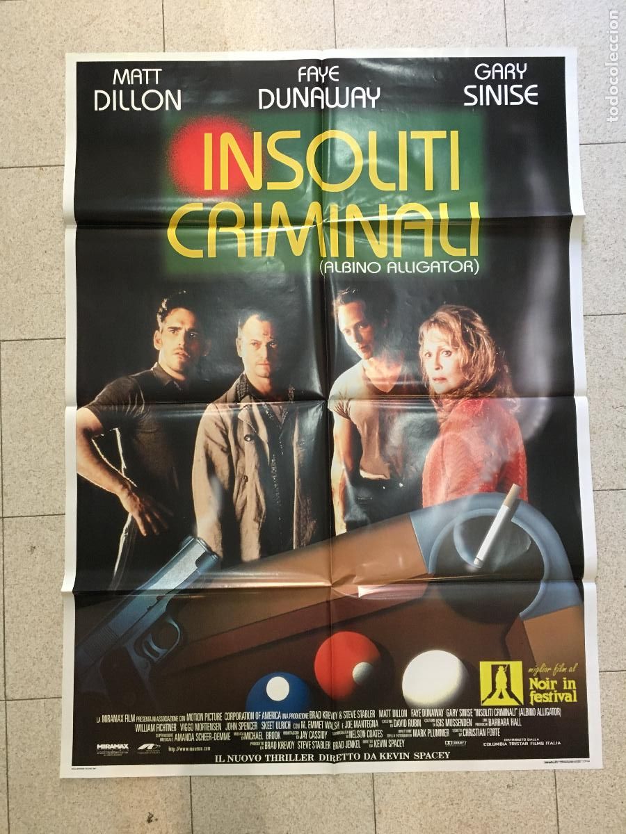Cinema: ICJ 012 ALBINO ALLIGATOR MATT DILLON FAYE DUNAWAY KEVIN SPACEY BILLAR POSTER ORIG 100X140 ITALIANO