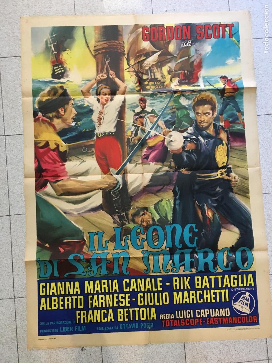 Kino: ICJ 025 IL LEONE DI SAN MARCO GORDON SCOTT GIANNA MARIA CANALE POSTER ORIGINAL ITALIANO 100X140