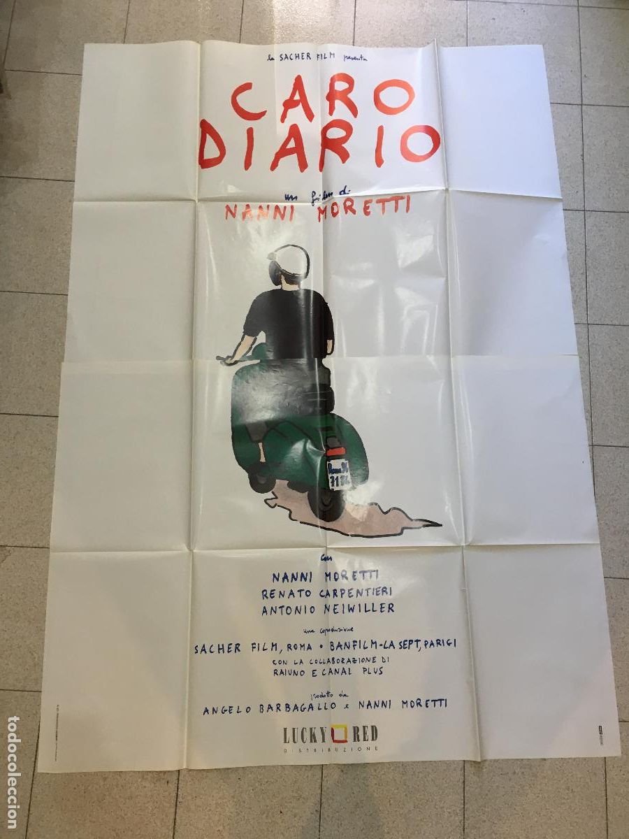 Cine: ICJ 026 CARO DIARIO NANNI MORETTI VESPA POSTER ORIGINAL ITALIANO 140X200
