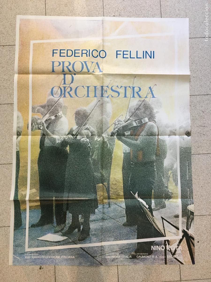 Cine: ICJ 046 ENSAYO DE ORQUESTA FEDERICO FELLINI POSTER ORIGINAL ITALIANO 100x140