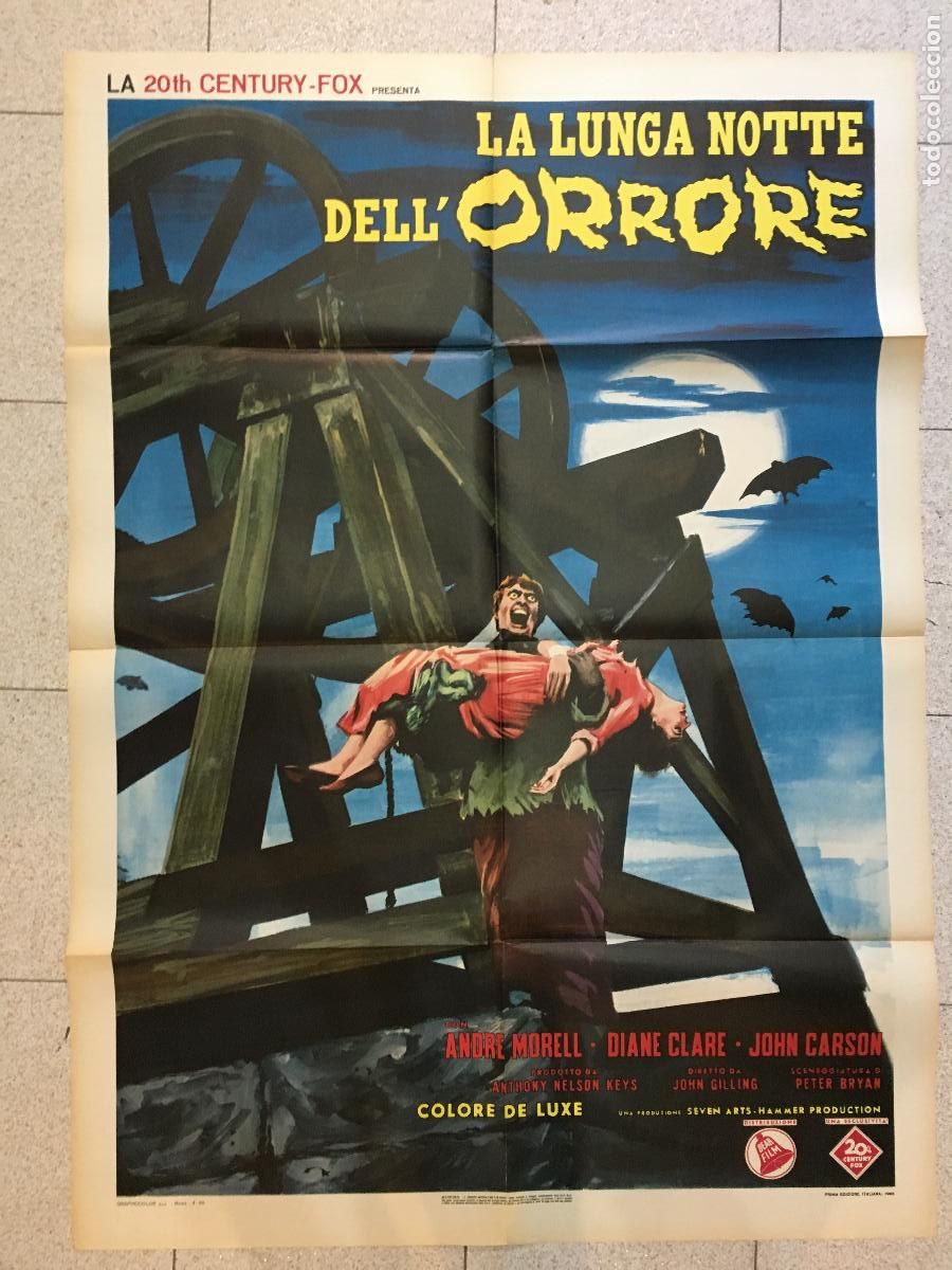 Cine: ICJ 050 PLAGUE OF THE ZOMBIES HAMMER JOHN GILLING POSTER ORIGINAL ITALIANO 100X140