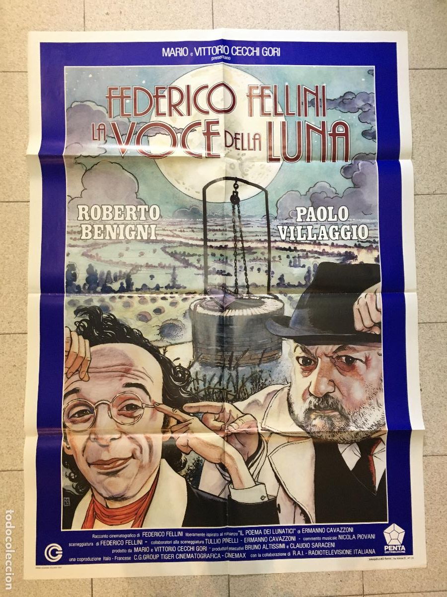 Cine: ICJ 058 LA VOCE DELLA LUNA FEDERICO FELLINI POSTER ORIGINAL ITALIANO 100X140