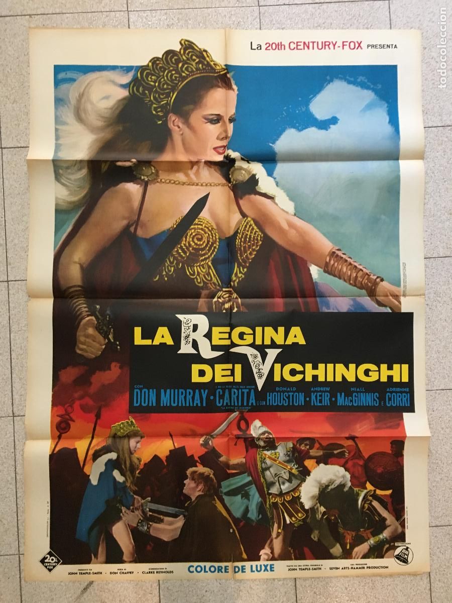 Cine: ICJ 081 LA REINA VIKINGA / THE VIKING QUEEN HAMMER CARITA POSTER ORIGINAL ITALIANO 100X140
