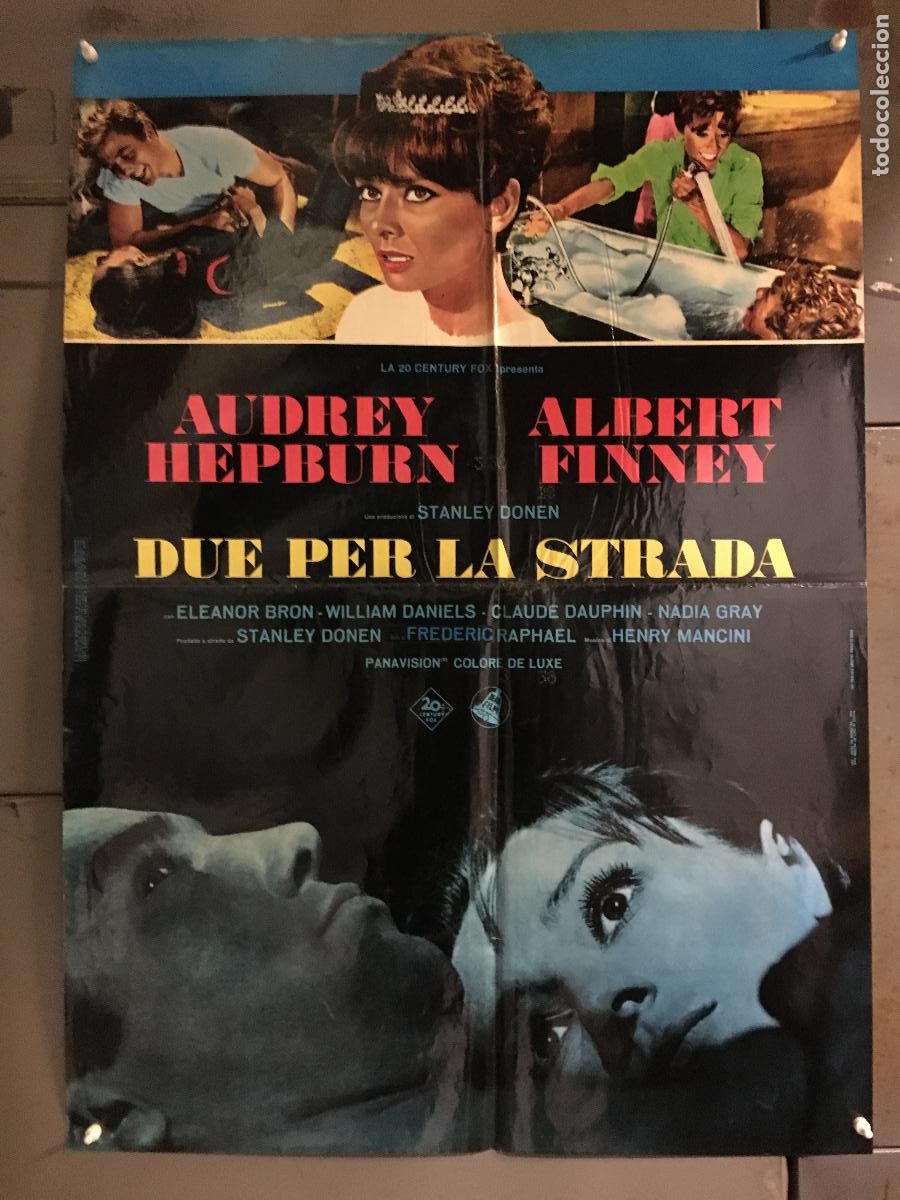 Cine: ICJ 097 DOS EN LA CARRETERA AUDREY HEPBURN STANLEY DONEN POSTER ORIGINAL ITALIANO 68X94