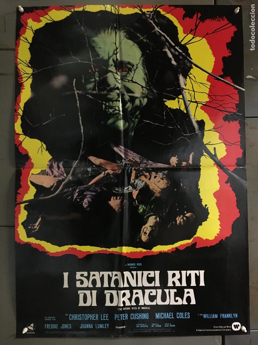 Cine: ICJ 102 LOS RITOS SATANICOS DE DRACULA HAMMER CHRISTOPHER LEE POSTER ORIGINAL 68x94 ITALIANO