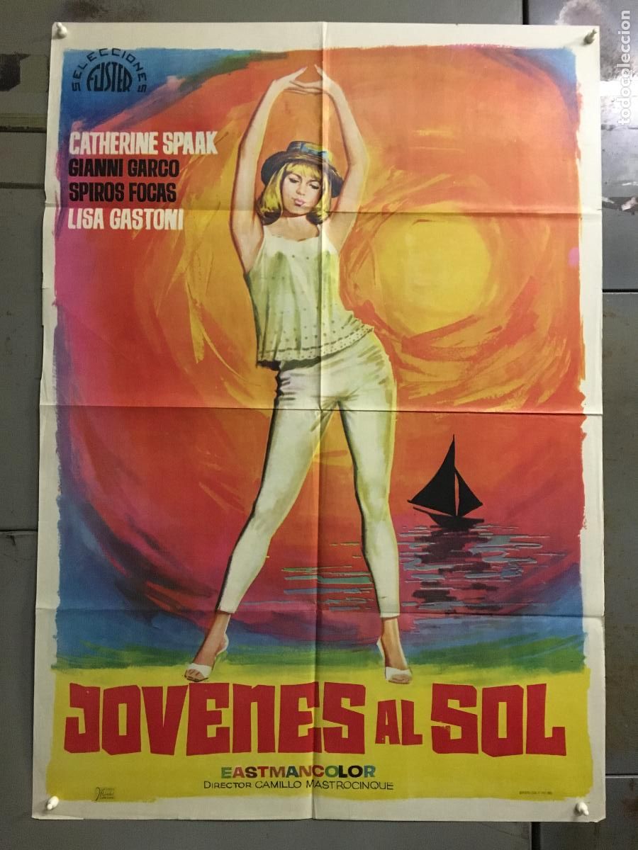 Kino: AES72 JOVENES AL SOL CATHERINE SPAAK GIANNI GARKO POSTER ORIGINAL 70X100 ESTRENO
