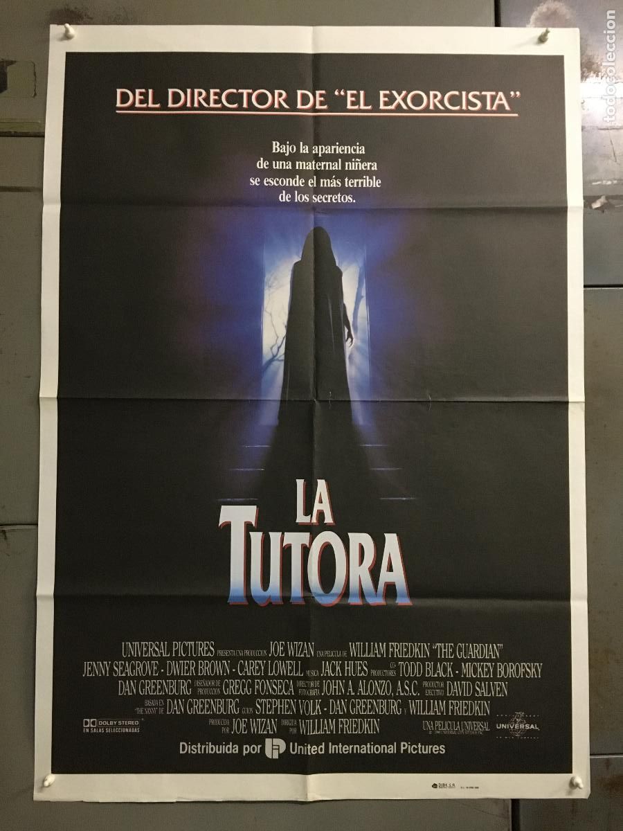 Cine: AES73 LA TUTORA WILLIAM FRIEDKIN JENNY SEAGROVE CAREY LOWELL POSTER ORIGINAL 70X100 ESTRENO