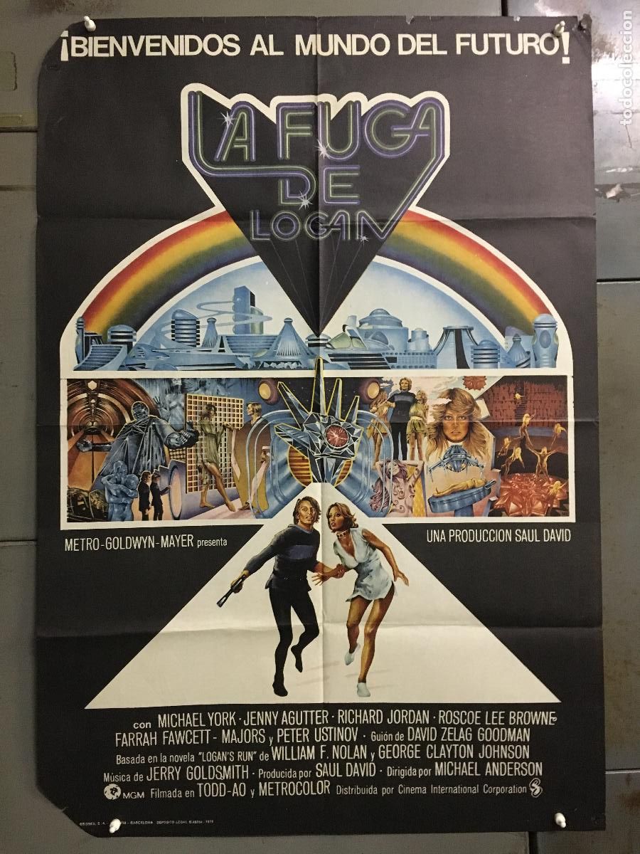 Cinema: AES75 LA FUGA DE LOGAN CIENCIA FICCION FARRAH FAWCETT-MAJORS SCIFI POSTER ORIGINAL 70X100 ESTRENO