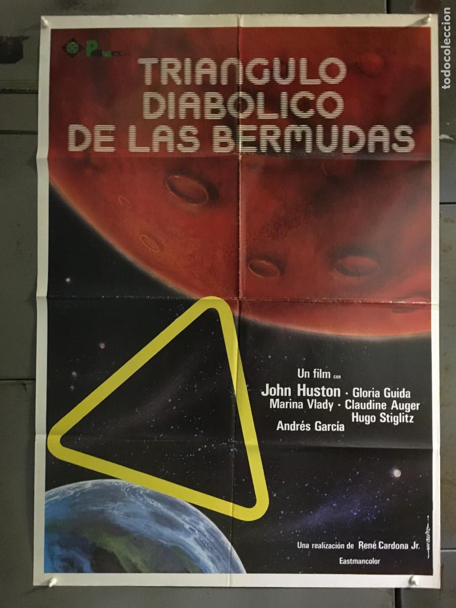 Kino: AES79 TRIANGULO DIABOLICO DE LAS BERMUDAS GLORIA GUIDA RENE CARDONA POSTER ORIG 70X100 ESTRENO