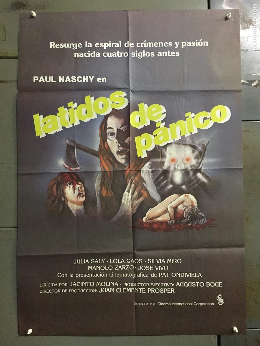 Cin&eacute;ma: AES81 LATIDOS DE PANICO PAUL NASCHY POSTER ORIGINAL 70X100 ESTRENO