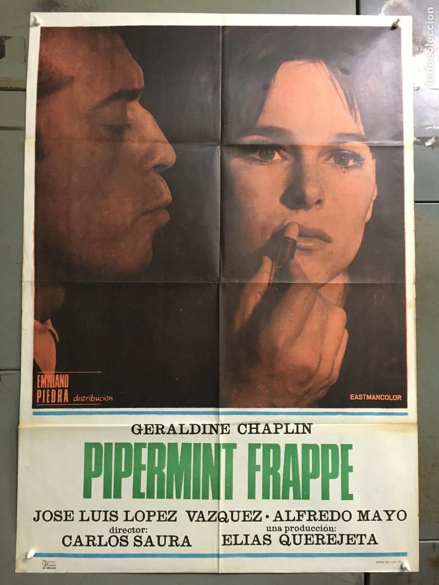 Kino: AES84 PIPERMINT FRAPPE CARLOS SAURA GERALDINE CHAPLIN POSTER ORIGINAL 70X100 ESTRENO