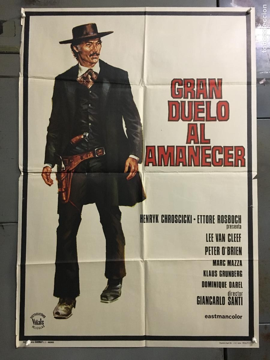 Cinema: AES98 GRAN DUELO AL AMANECER LEE VAN CLEEF HORST FRANK SPAGHETTI POSTER ORIGINAL 70X100 ESTRENO