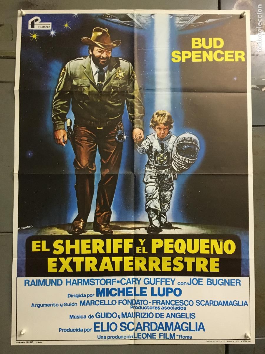 Cine: AET09 EL SHERIFF Y EL PEQUE&Ntilde;O EXTRATERRESTRE BUD SPENCER POSTER ORIGINAL 70X100 ESTRENO