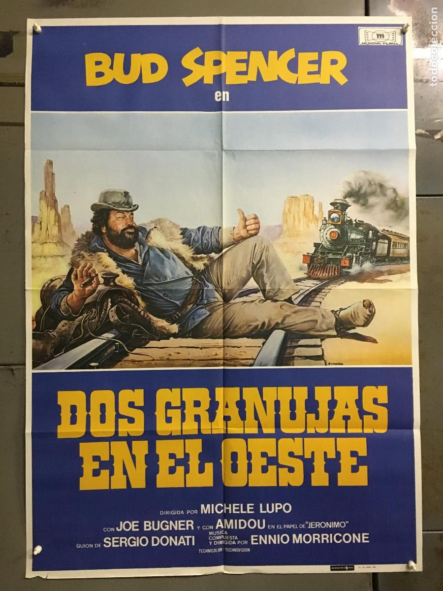 Cine: AET13 DOS GRANUJAS EN EL OESTE BUD SPENCER SPAGHETTI CASARO POSTER ORIGINAL 70X100 ESTRENO