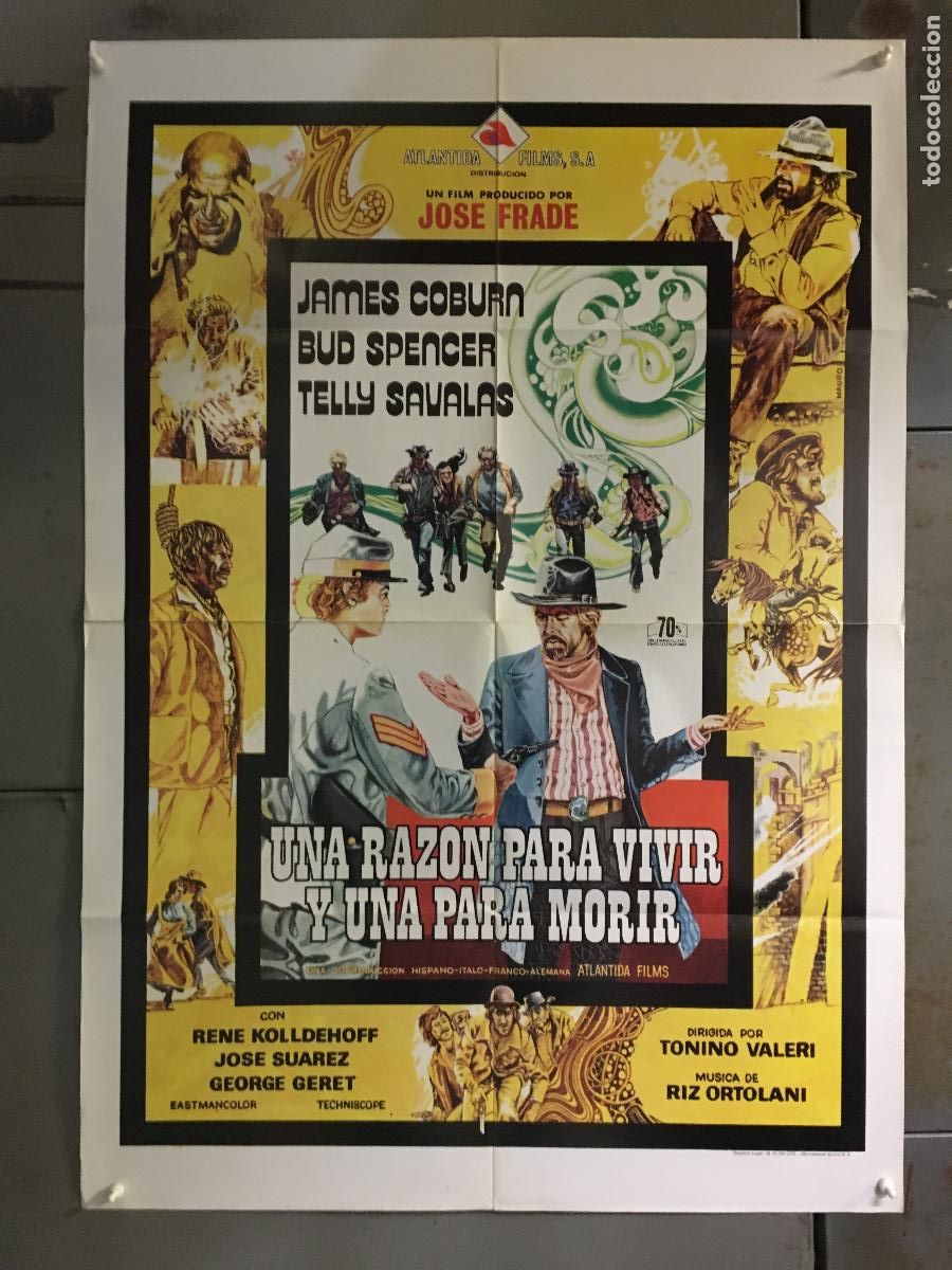 Cine: AET14 UNA RAZON PARA VIVIR UNA PARA MORIR COBURN BUD SPENCER SPAGHETTI POSTER ORIGINAL 70X100 ESTR