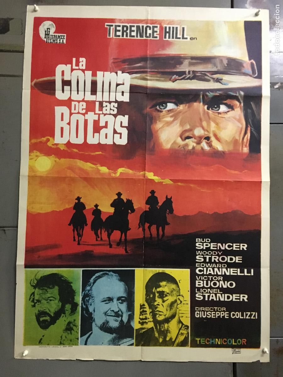 Cine: AET15 LA COLINA DE LAS BOTAS BUD SPENCER TERENCE HILL POSTER ORIGINAL 70X100 ESTRENO
