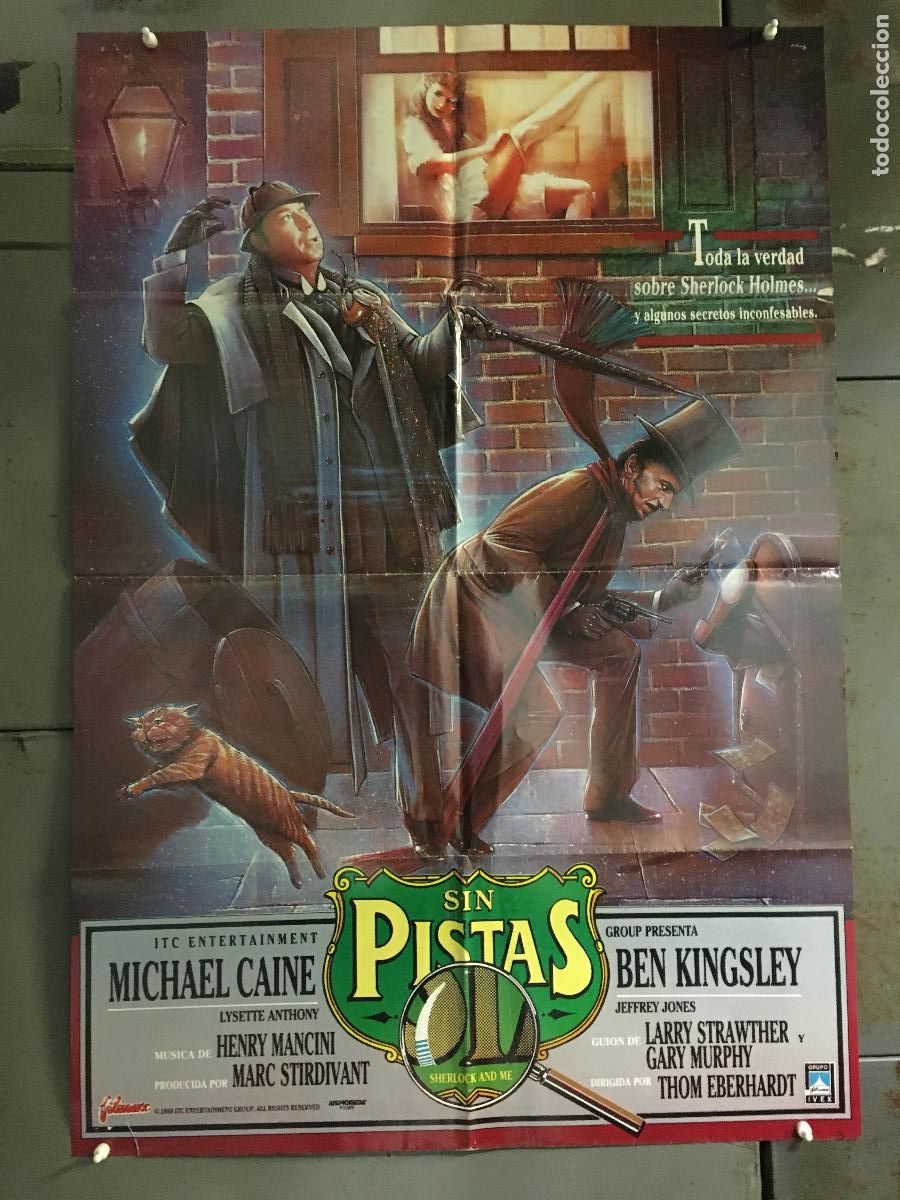 Cine: AET22 SHERLOCK HOLMES SIN PISTAS MICHAEL CAINE POSTER ORIGINAL 70X100 ESTRENO