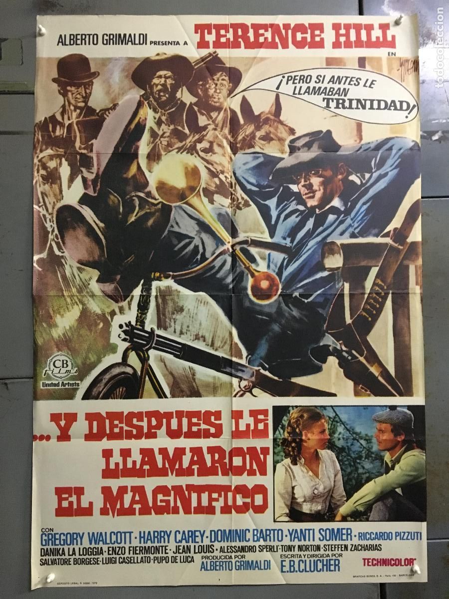 Cine: AET287 Y DESPUES LE LLAMARON MAGNIFICO TERENCE HILL SPAGHETTI SYMEONI POSTER ORIG 70X100 ESTRENO