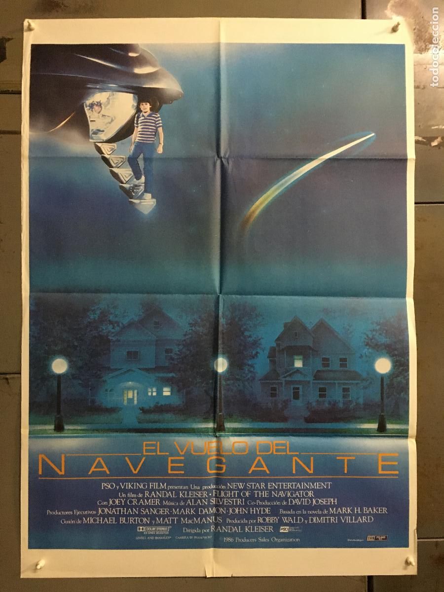 Cinema: AET31 EL VUELO DEL NAVEGANTE JOEY CRAMER RANDAL KLEISER POSTER ORIGINAL 70X100 ESTRENO