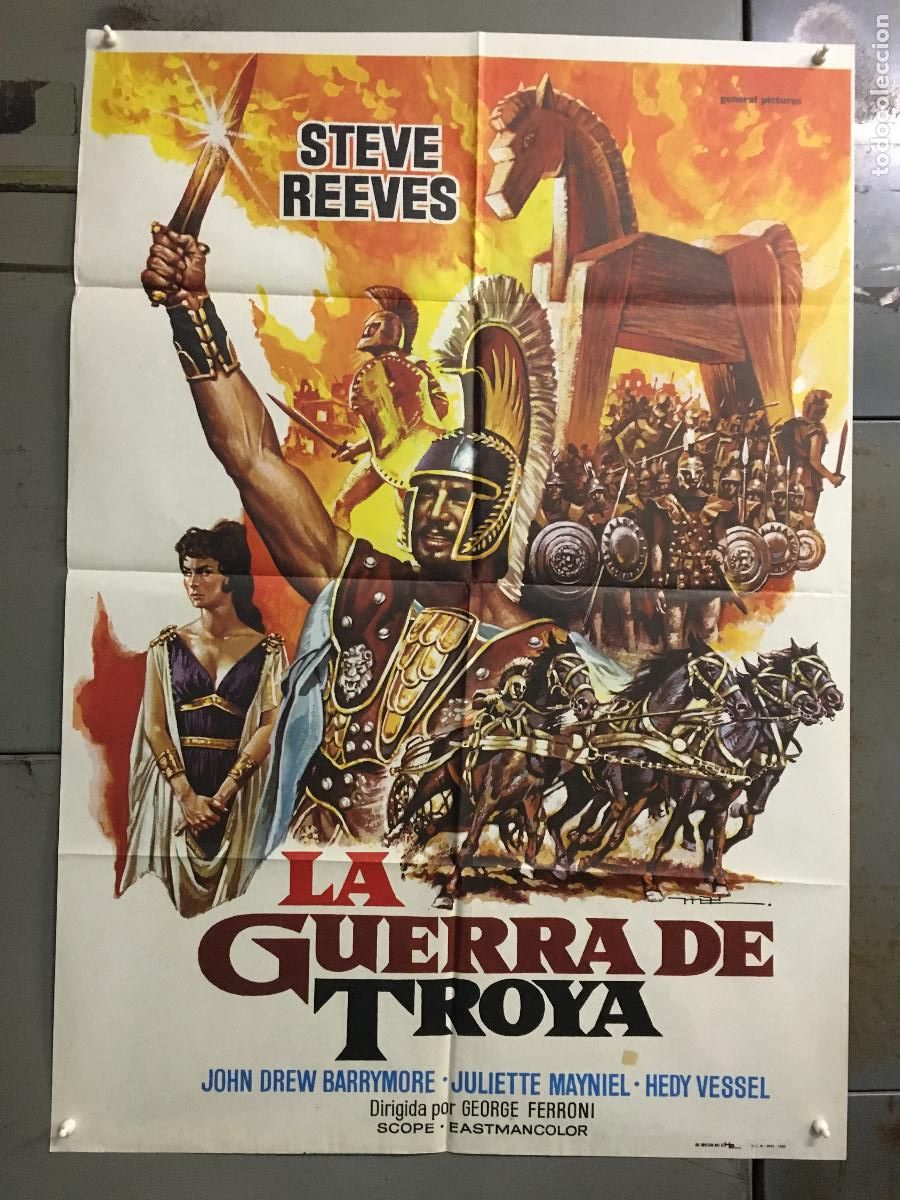 Cin&eacute;ma: AET38 LA GUERRA DE TROYA STEVE REEVES PEPLUM MAC POSTER ORIGINAL 70X100 ESPA&Ntilde;OL
