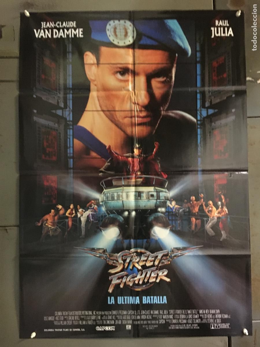 Cine: AET78 STREET FIGHTER JEAN-CLAUDE VAN DAMME RAUL JULIA POSTER ORIGINAL 70X100 ESTRENO