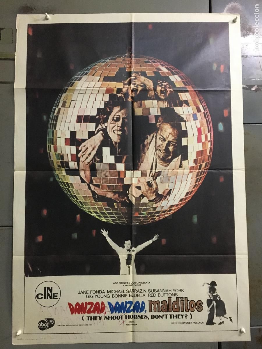 Cine: AET83 DANZAD DANZAD MALDITOS JANE FONDA MICHAEL SARRAZIN SUSANNAH YORK POSTER ORIG 70X100 ESTRENO