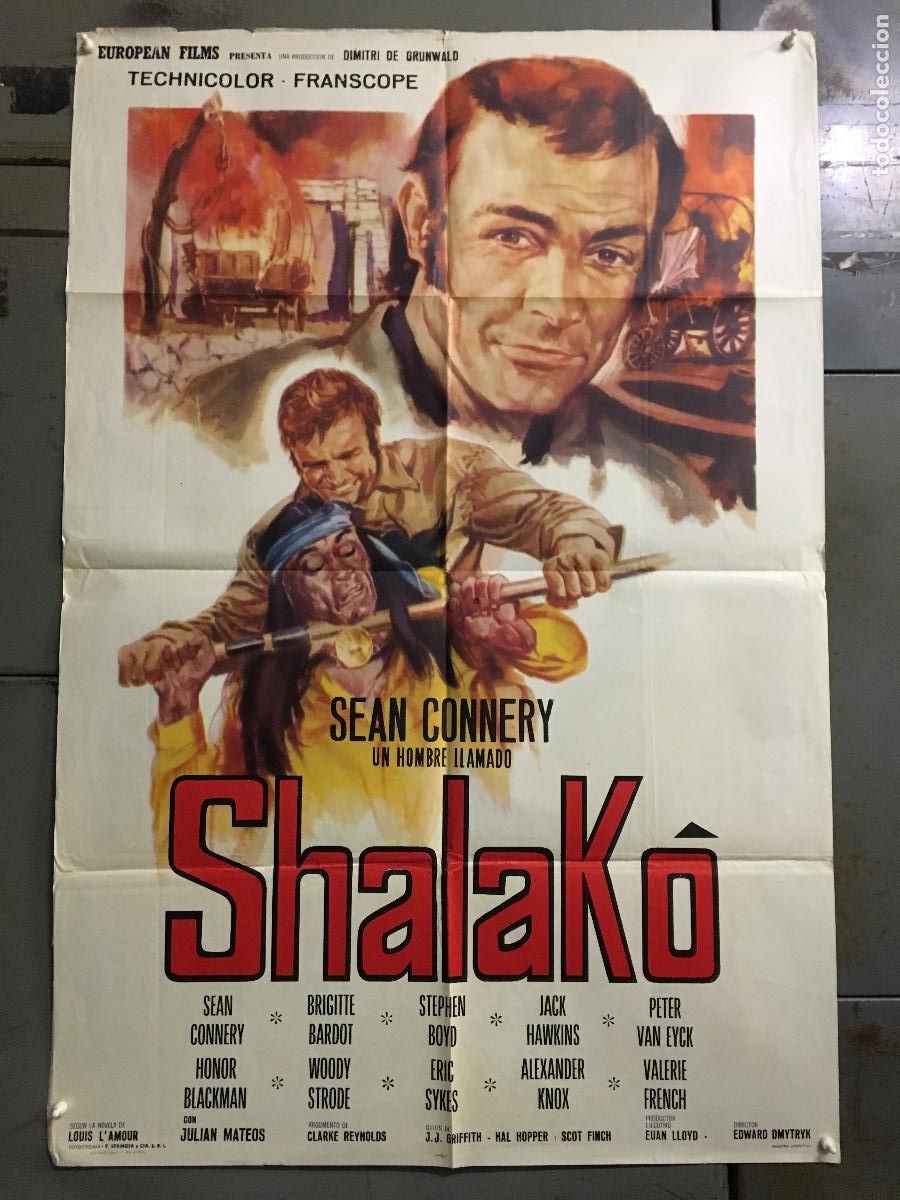 Cine: AET89 SHALAKO BRIGITTE BARDOT SEAN CONNERY POSTER ORIGINAL ARGENTINO 75X110