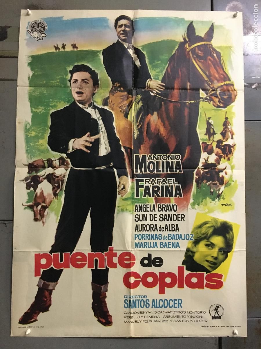 Cine: AEU03 PUENTE DE COPLAS ANTONIO MOLINA MAC POSTER ORIGINAL 70X100 ESTRENO