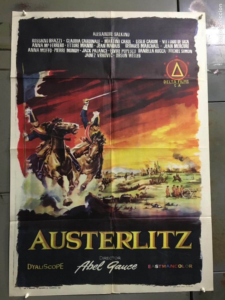 Cine: AEU07 AUSTERLITZ ABEL GANCE NAPOLEON POSTER ORIGINAL 70X100 ESTRENO