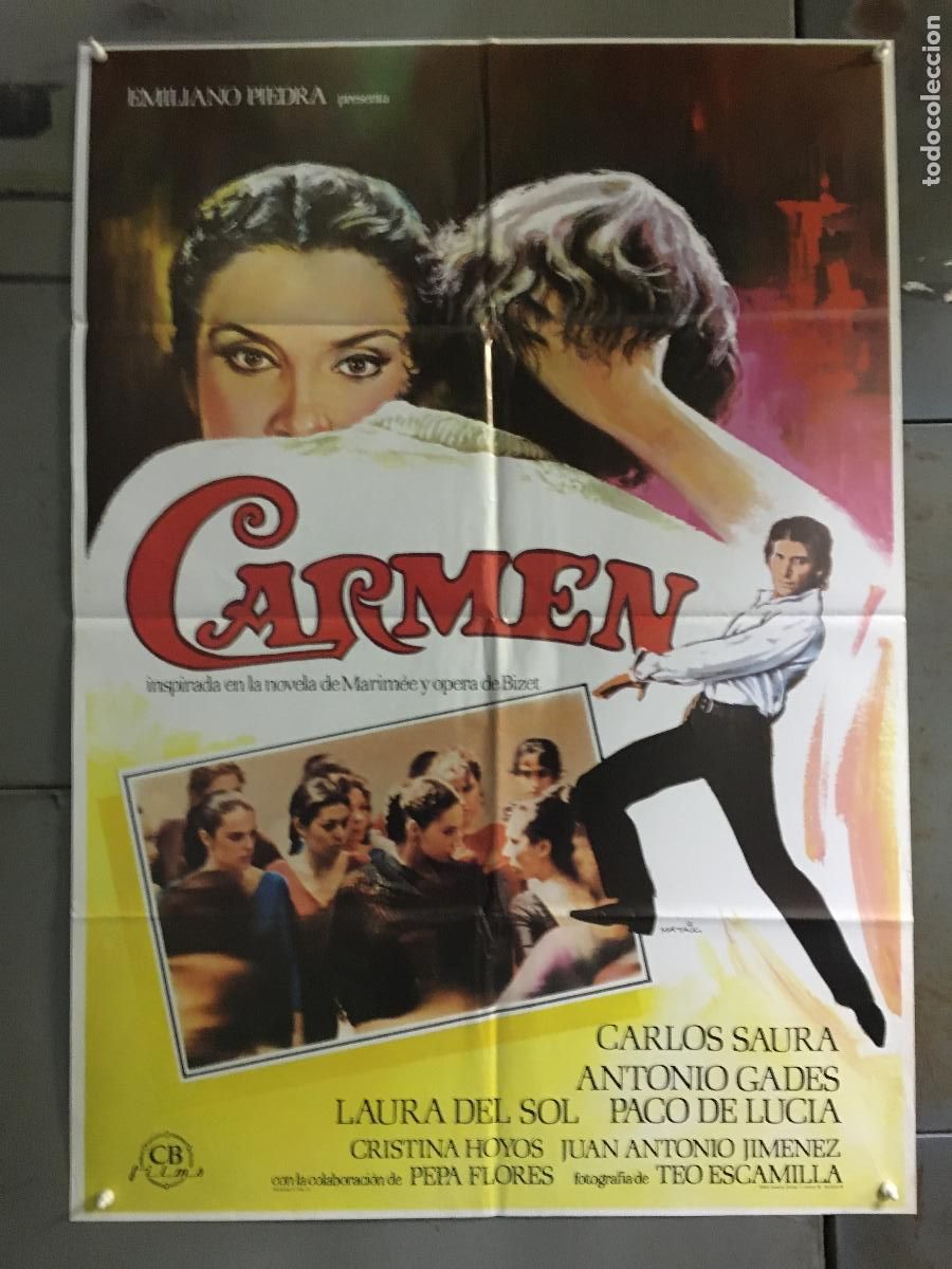 Cine: AEU10 CARMEN CARLOS SAURA ANTONIO GADES LAURA DEL SOL MARISOL POSTER ORIGINAL 70X100 ESTRENO
