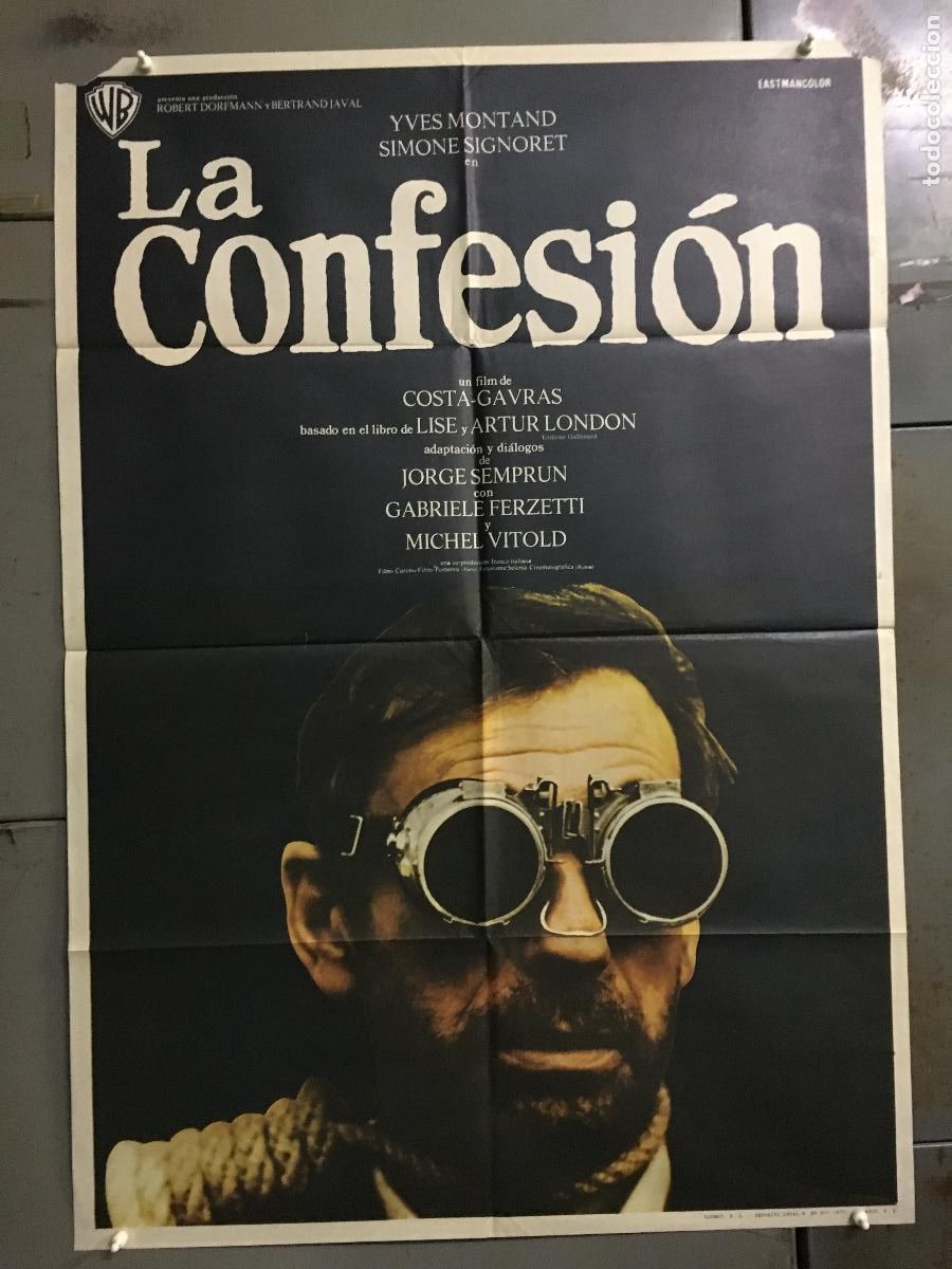 Cine: AEU15 LA CONFESION COSTA GAVRAS YVES MONTAND POSTER ORIGINAL 70X100 ESTRENO