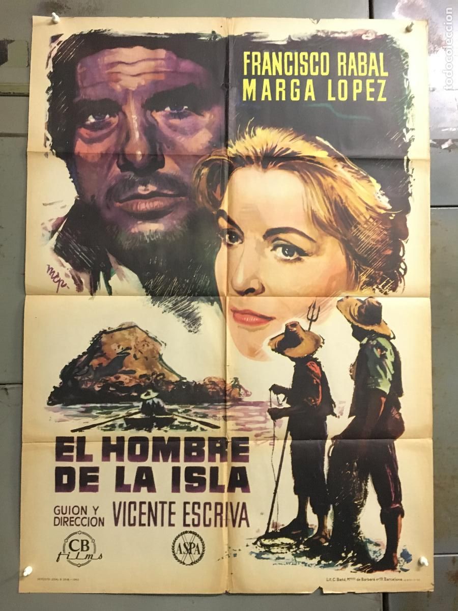 Kino: AEU17 EL HOMBRE DE LA ISLA FRANCISCO RABAL POSTER ORIGINAL 70X100 ESTRENO